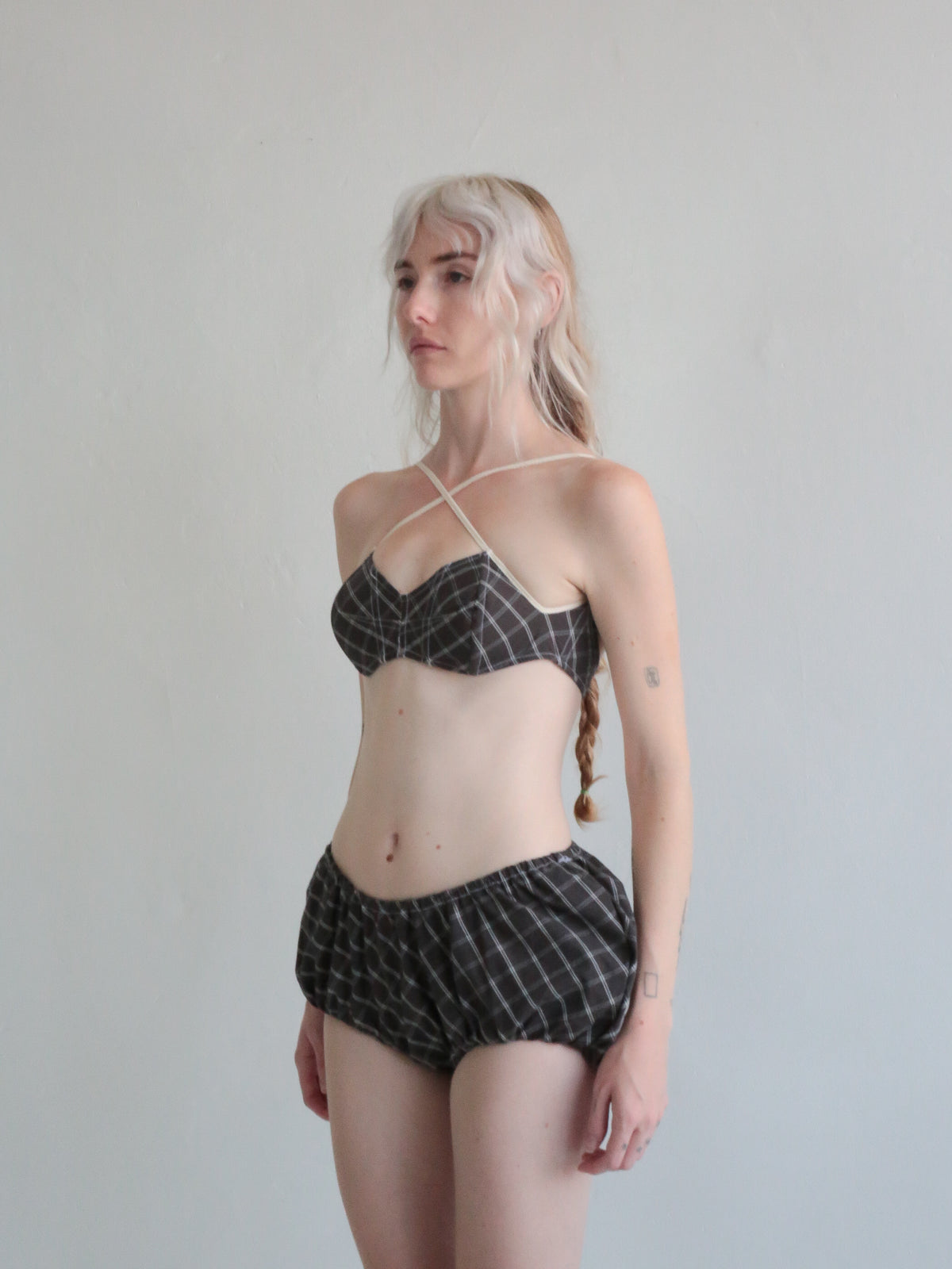 UNDERWEAR BLOOMER grey plaid