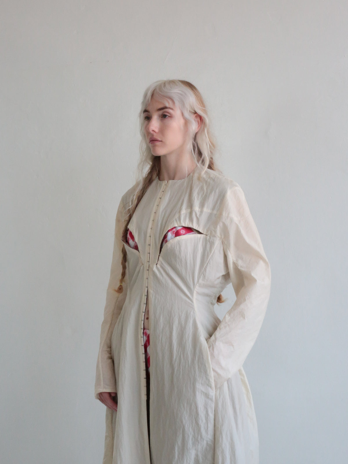 NYLON PORTAL COAT cream
