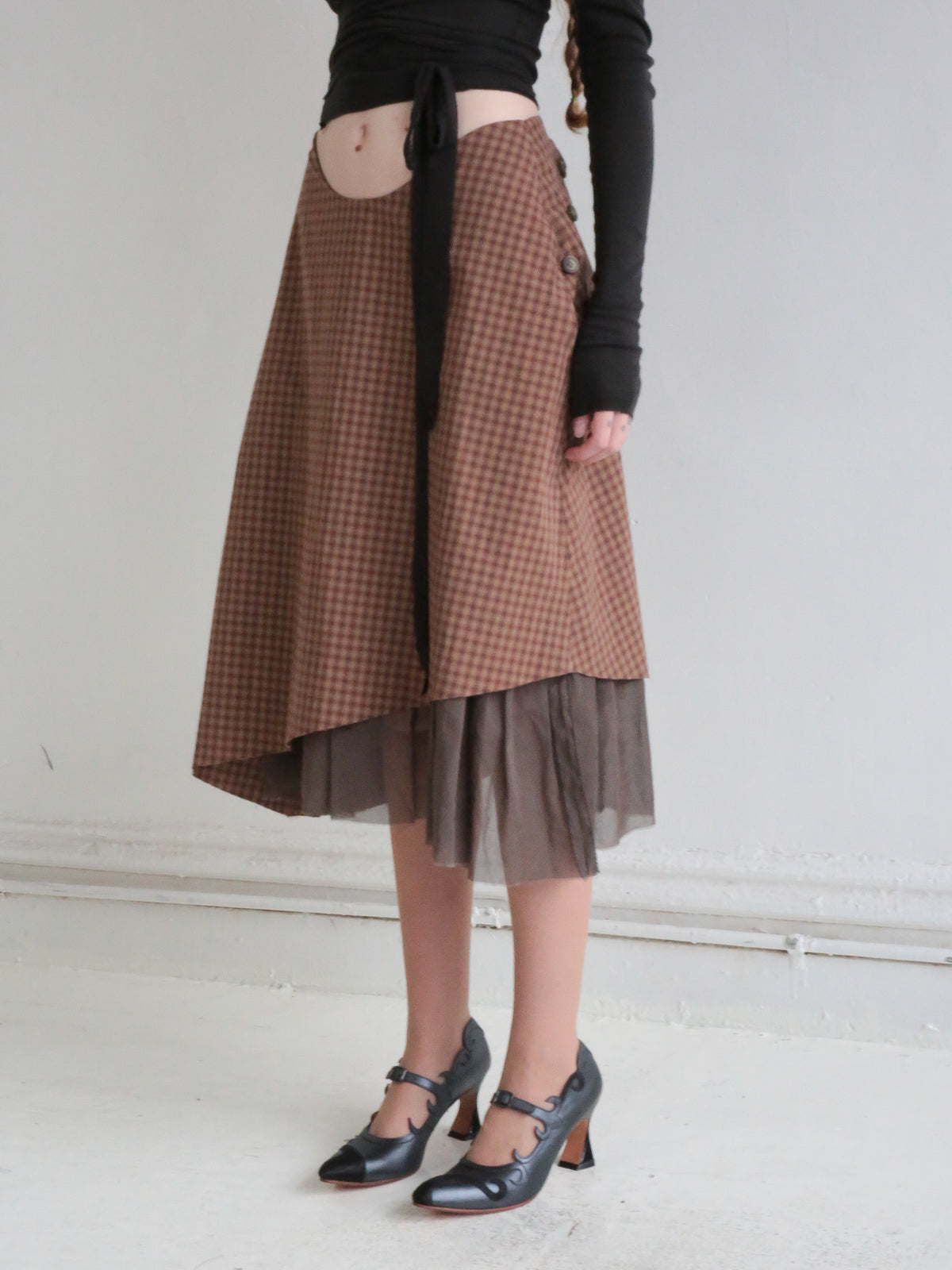CHOPPED PERFECT SKIRT brown check