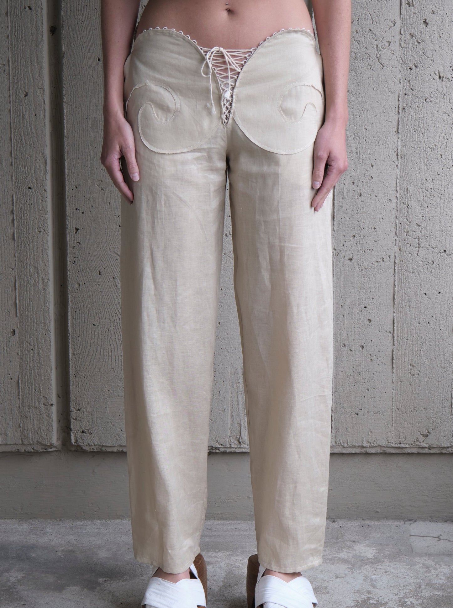 LINEN SPIRAL TROUSER