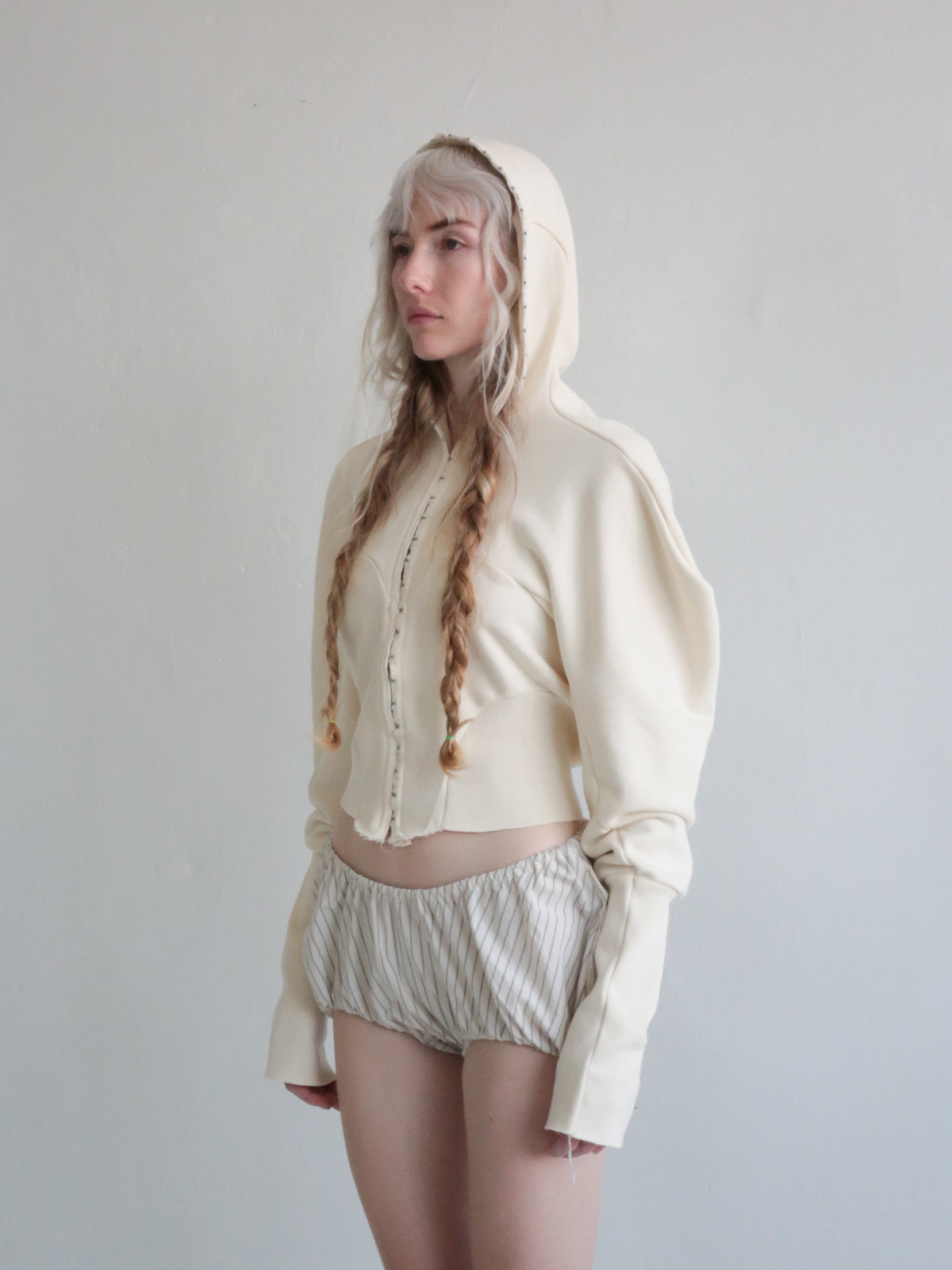 HOODIE cream terry