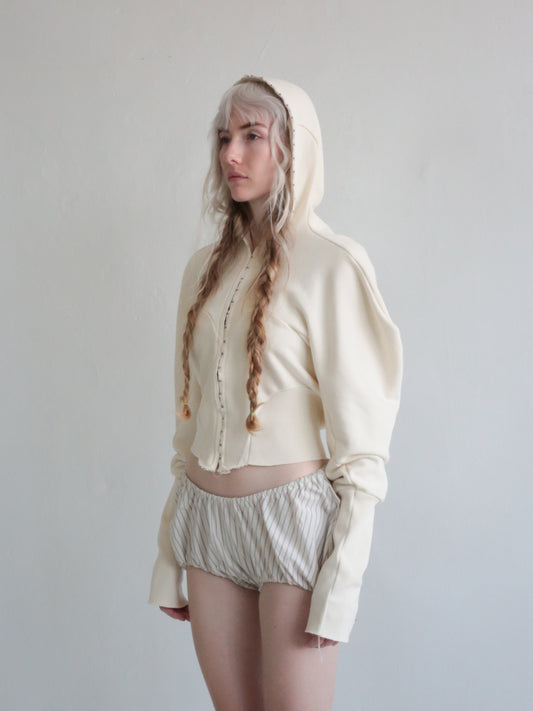 HOODIE cream terry