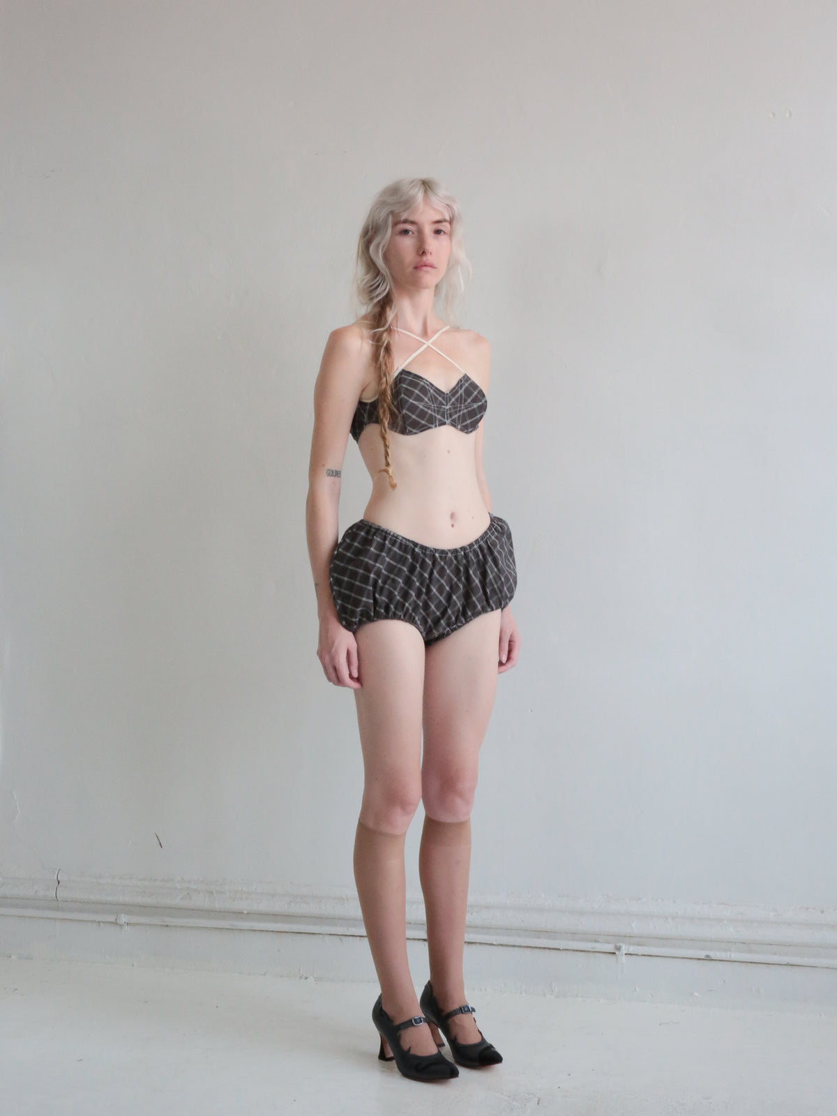 DOUBLE POINT BRA grey plaid