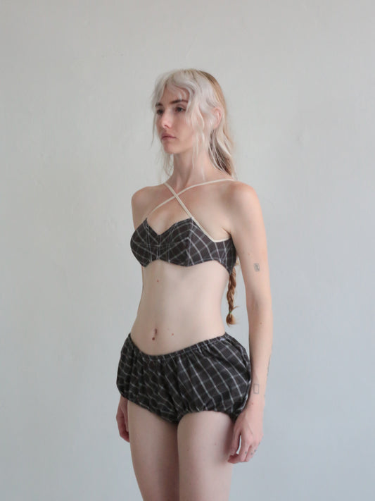 DOUBLE POINT BRA grey plaid