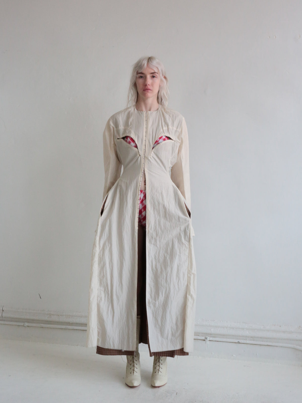 NYLON PORTAL COAT cream