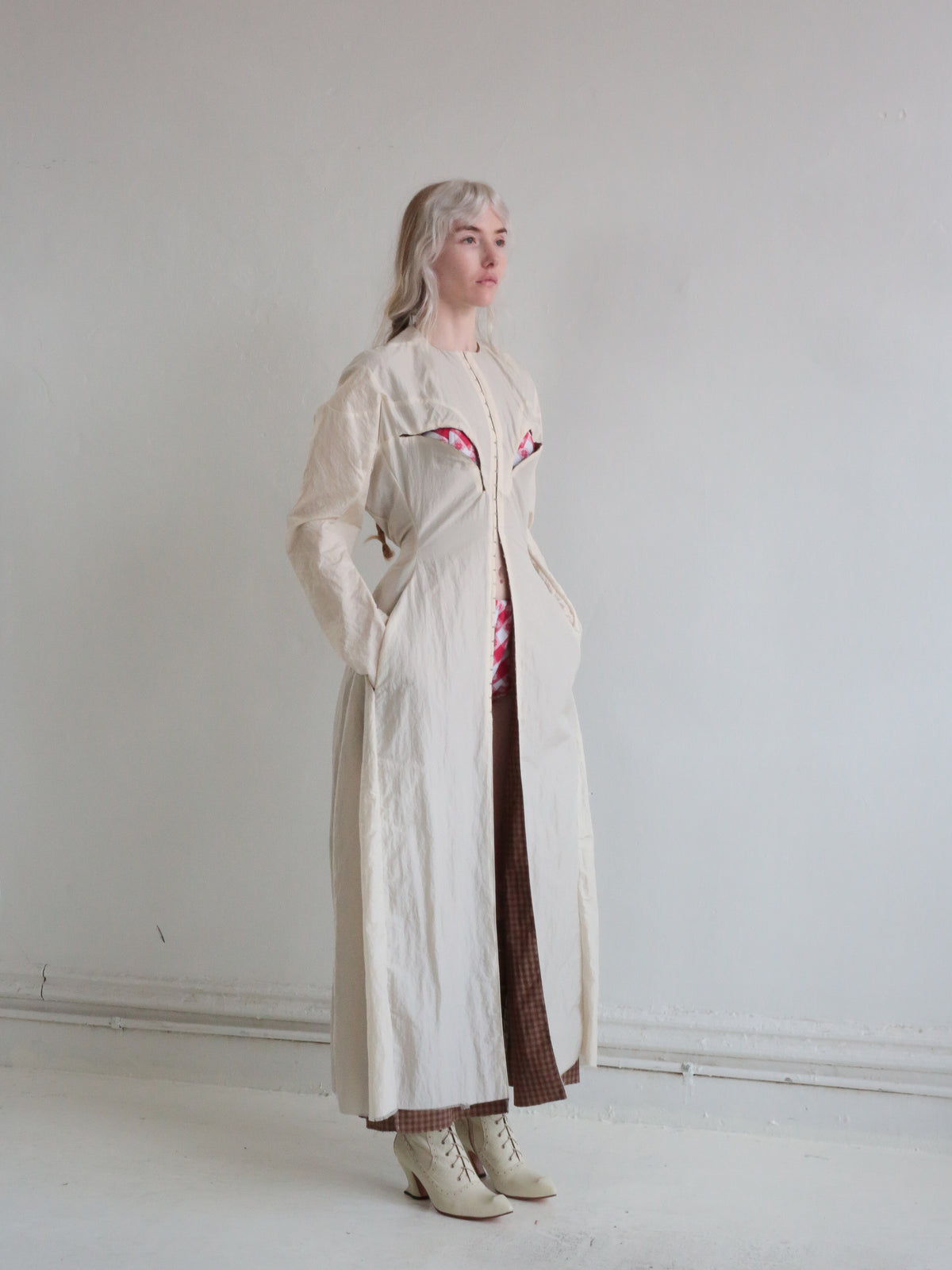 NYLON PORTAL COAT cream