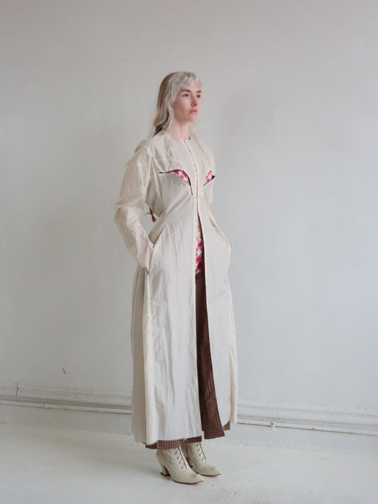 NYLON PORTAL COAT cream