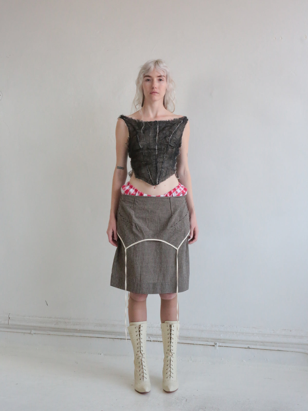 CHORE SKIRT black gingham