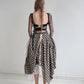 DOUBLE LAYERED GODET SKIRT checked white
