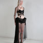 BALLET WRAP TOP black mesh