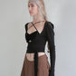 BALLET WRAP TOP wet granite