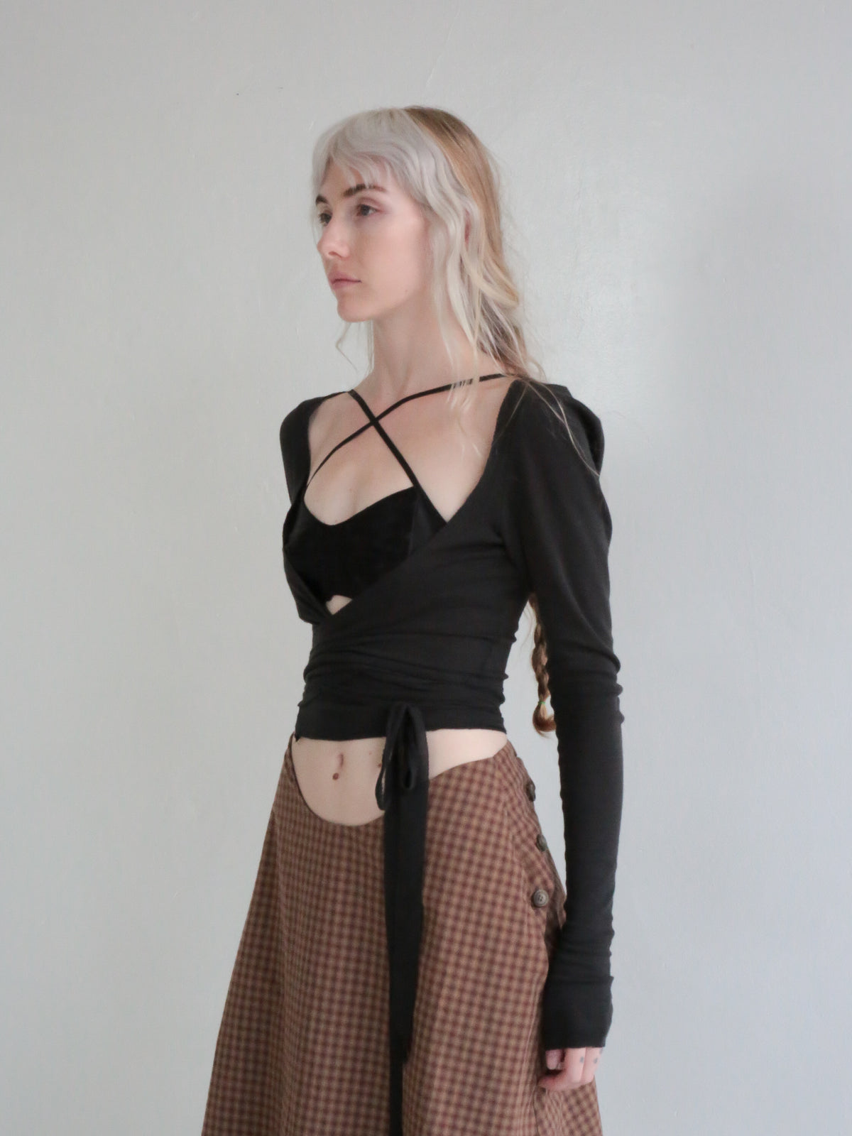 BALLET WRAP TOP wet granite