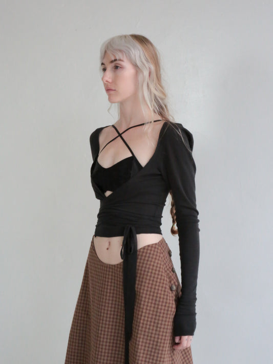 BALLET WRAP TOP wet granite