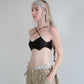 DOUBLE POINT BRA black satin
