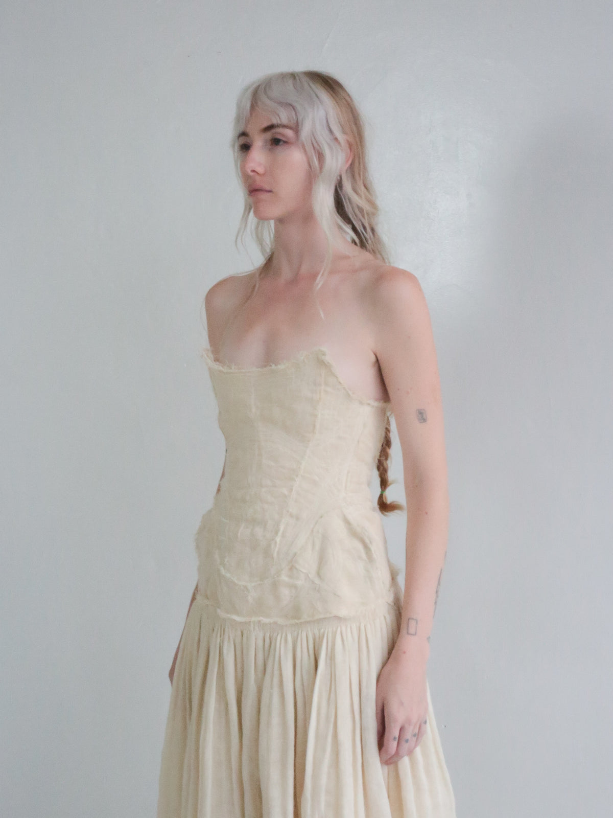 QUILTED LINEN GOWN