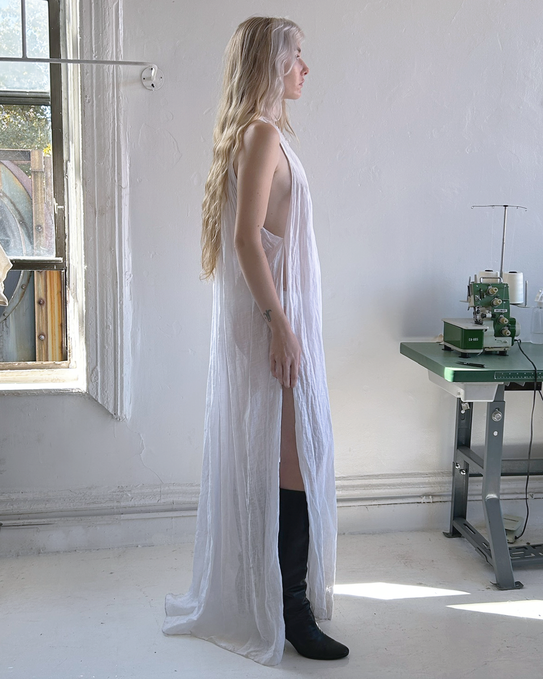 SMOCKED SHEATH DRESS