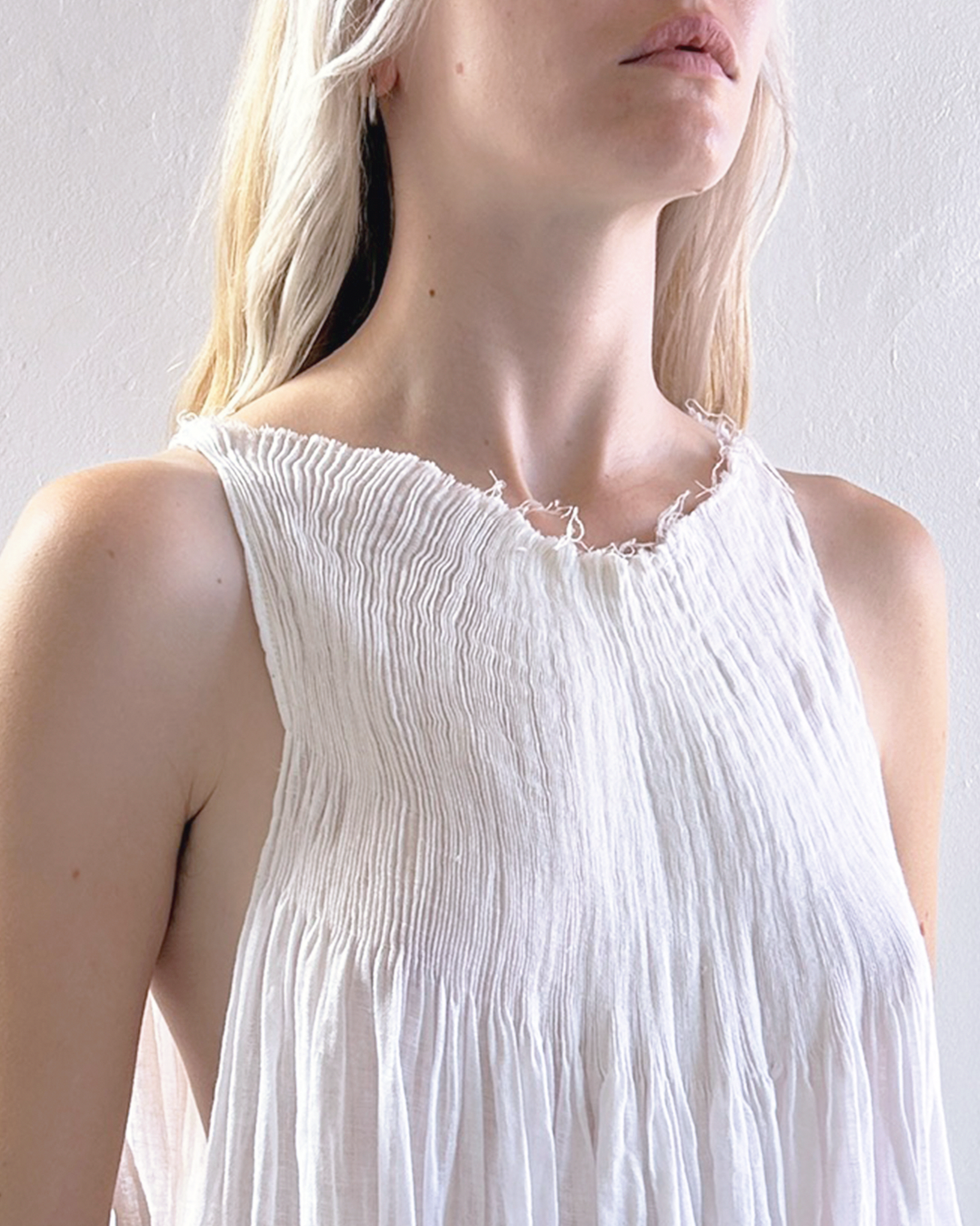 SMOCKED SHEATH DRESS