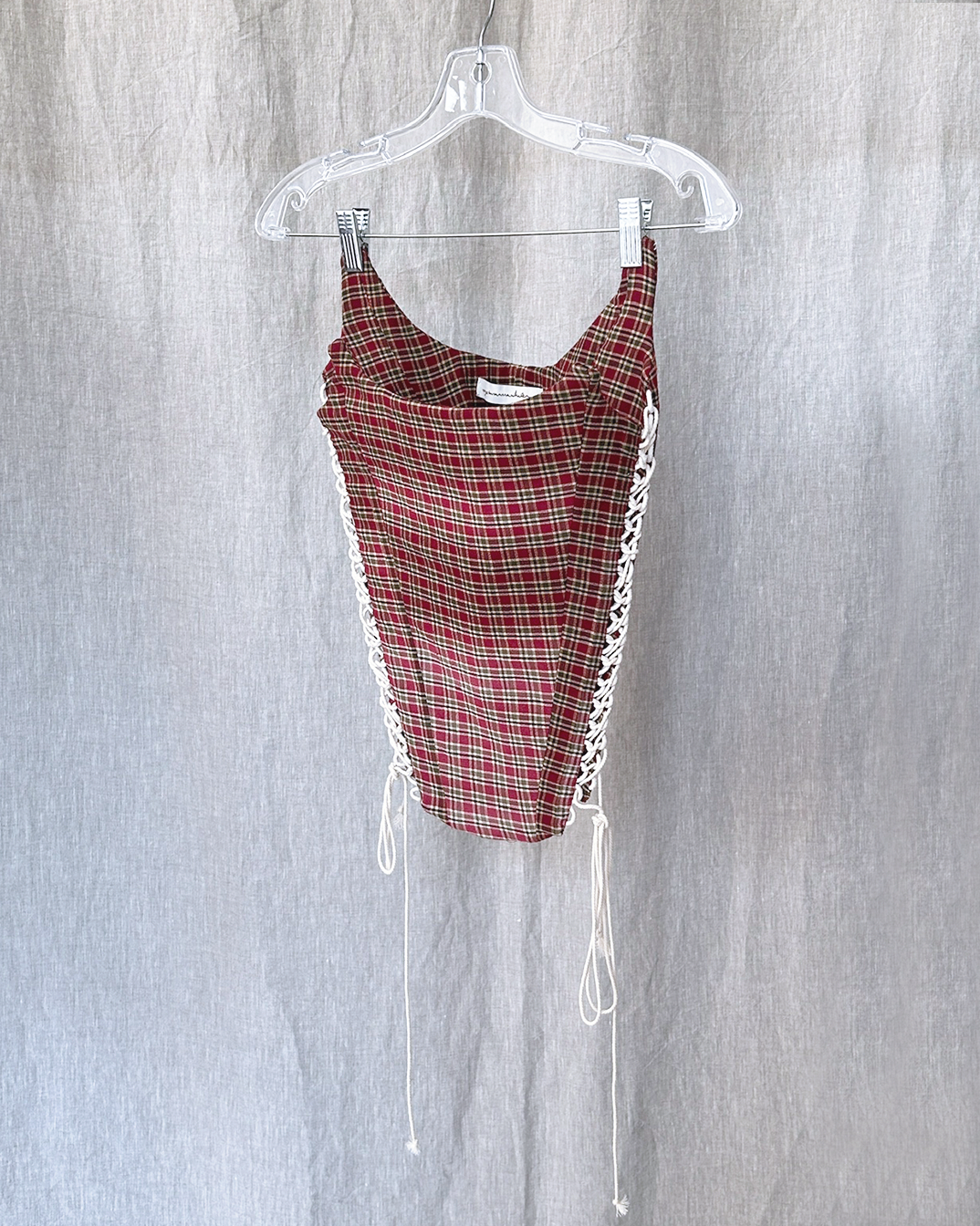 STOMACHER / plaid curtain