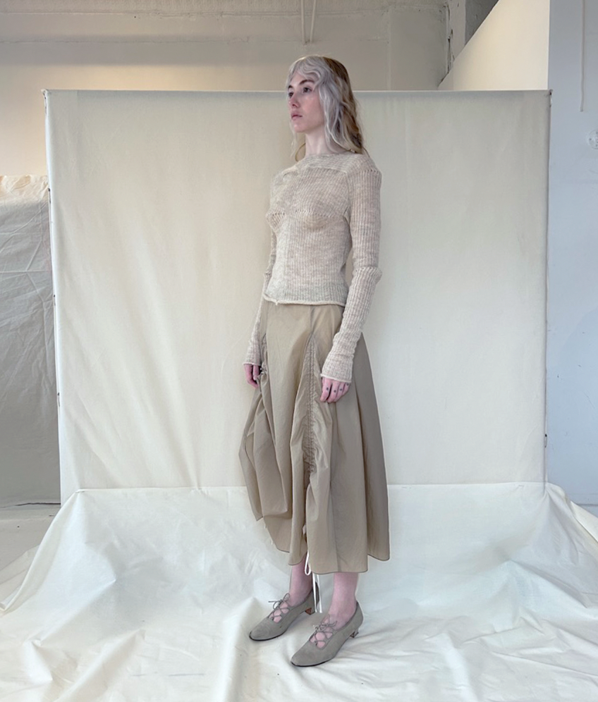 NYLON GODET SKIRT