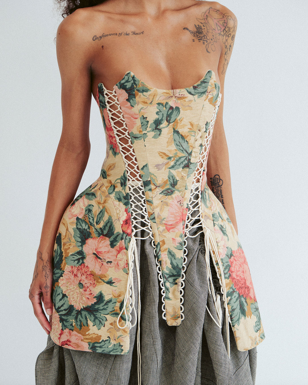 STOMACHER DRESS / horrible floral