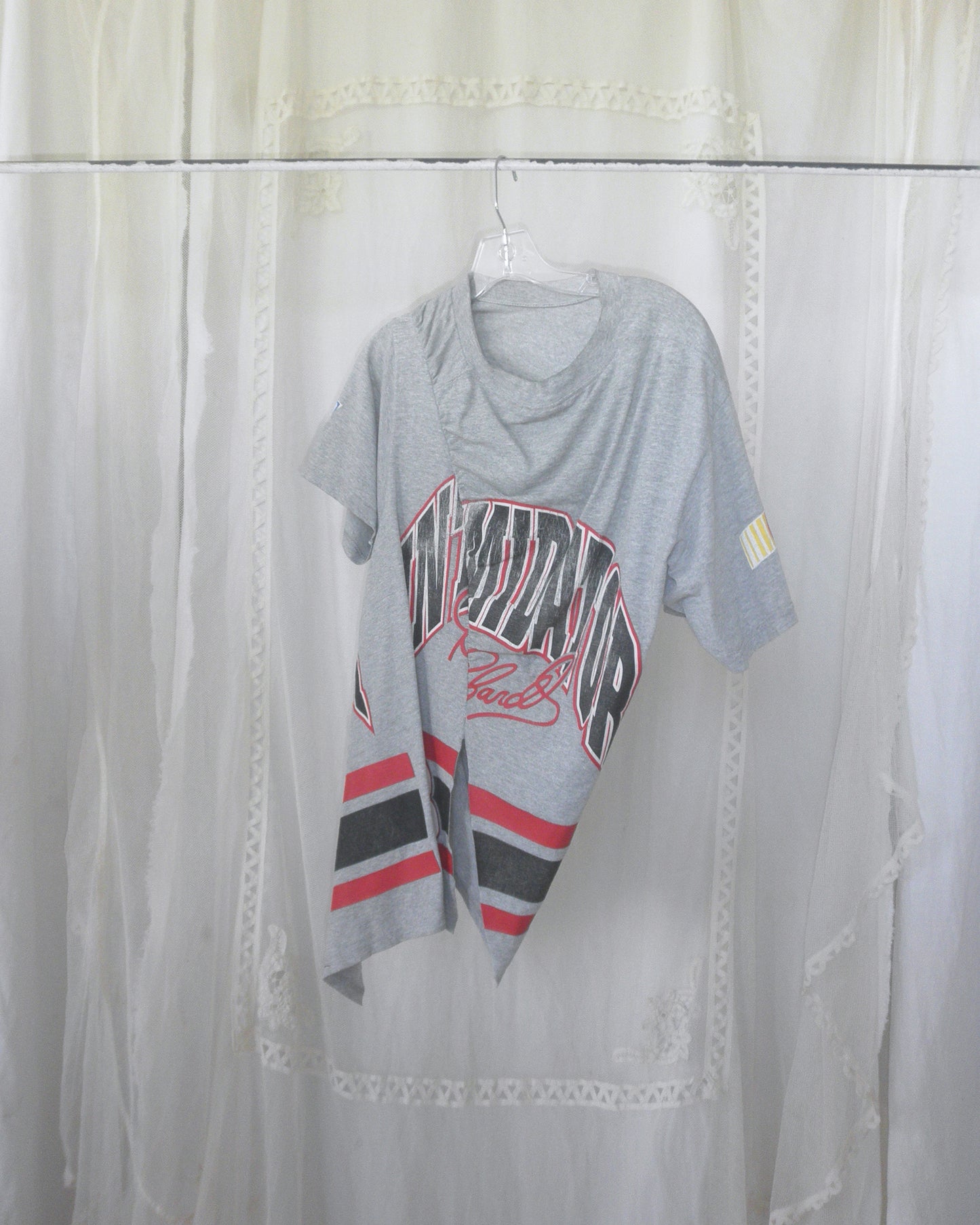 grey half tee