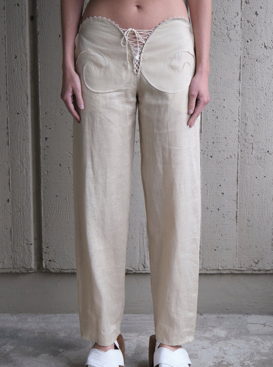 LINEN SPIRAL TROUSER